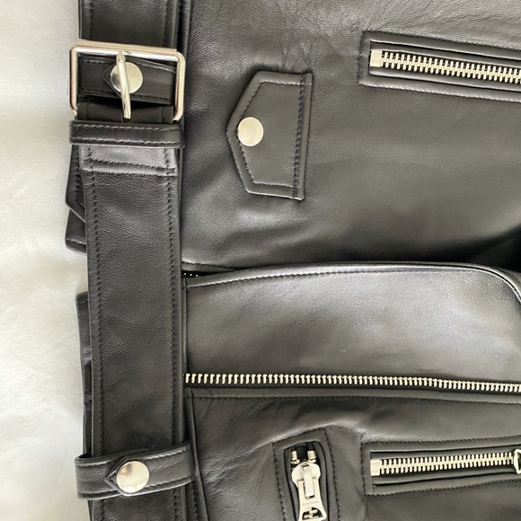 Acne Mock Leather Motorcycle Jacket in size 32 Brand new and unworn - Picture 3 of 7